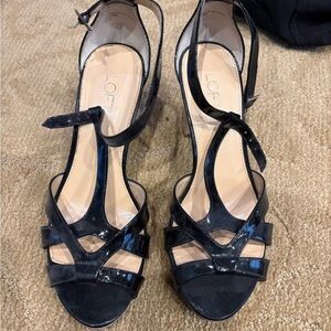 LOFT Black Strappy Heels